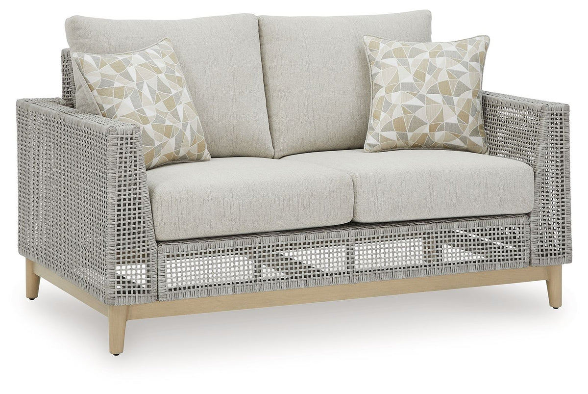 Seton Creek - Loveseat With Cushion - Gray by Ashley – Loveseats