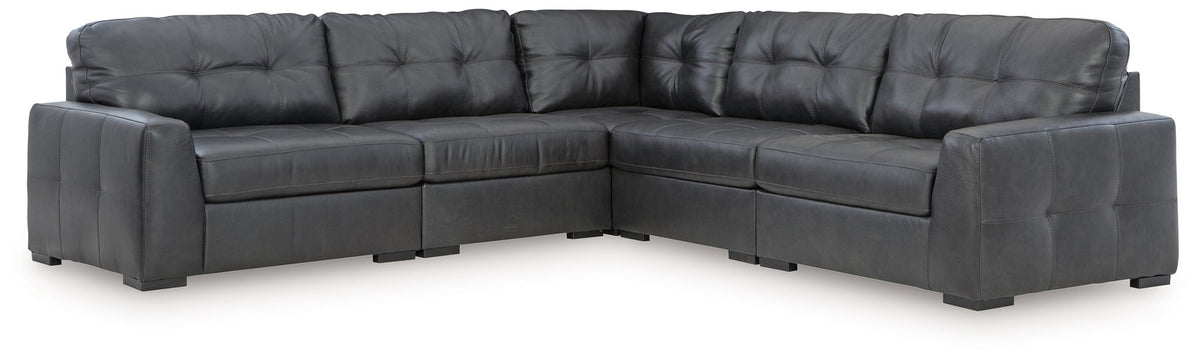 Brindley Pier - 5-Piece Sectional - Fog by Ashley – Stationary Sectionals
