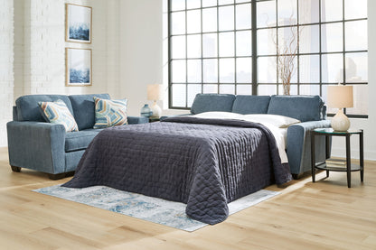 Cashton - Queen Sofa Sleeper - Blue by Ashley – view 3