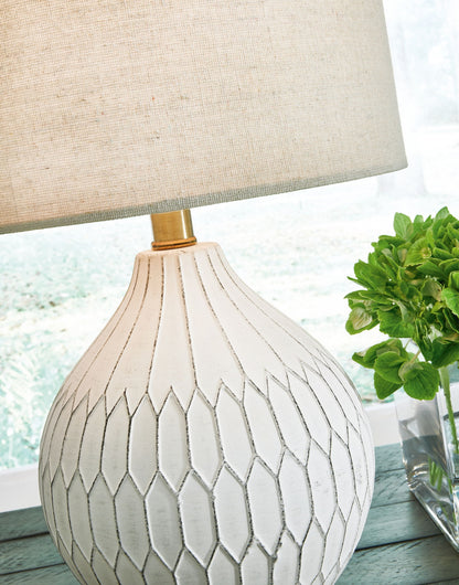 Wardmont - Ceramic Table Lamp  - White by Ashley – view 4