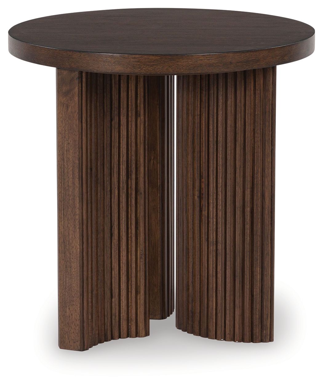 Korestone - Round End Table - Dark Brown by Ashley – view 3