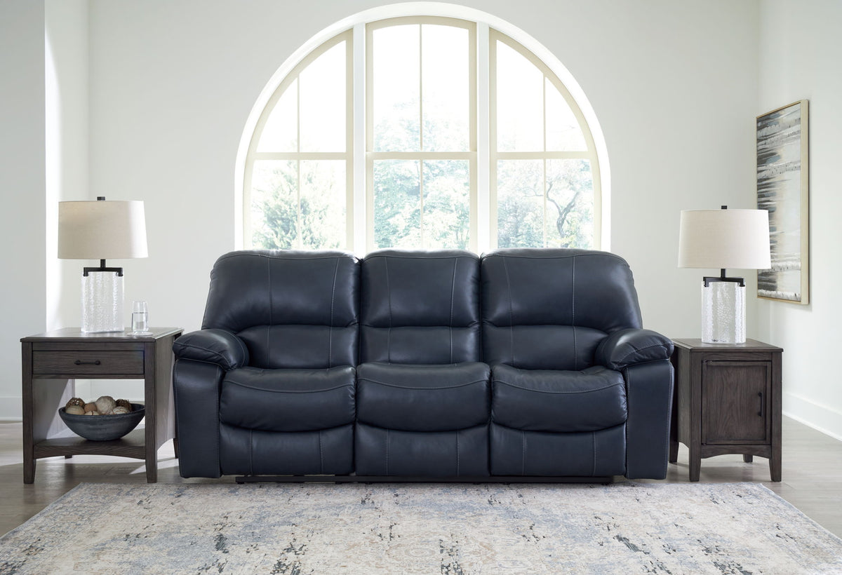 Leesworth - 3 Pc. - Power Reclining Sofa, Power Reclining Loveseat, Power Rocker Recliner - Ocean by Ashley – view 2