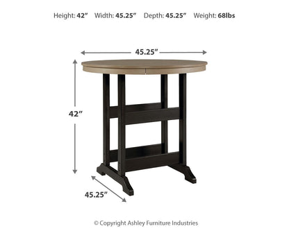 Fairen Trail - Round Bar Table w/Umb OPT - Black / Driftwood by Ashley – view 2