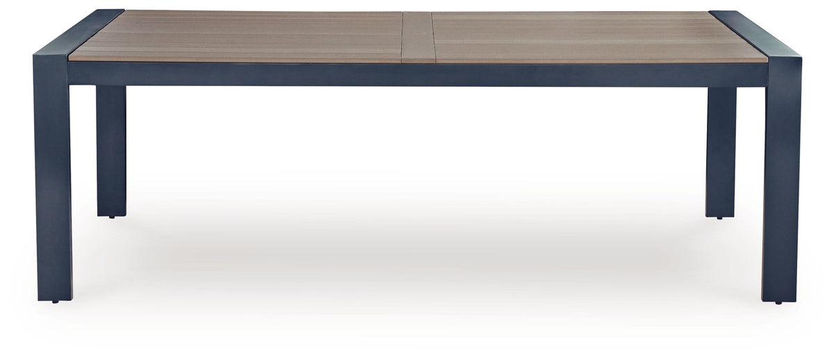 East Beach - Rectangular Dining Table With Umbrella Option - Blue by Ashley – view 4