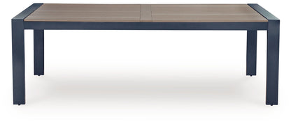 East Beach - Rectangular Dining Table With Umbrella Option - Blue by Ashley – view 4