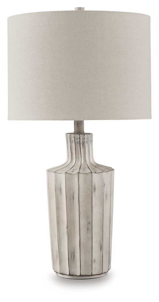 Imre - Poly Table Lamp - Distressed Brown by Ashley – Table Lamps