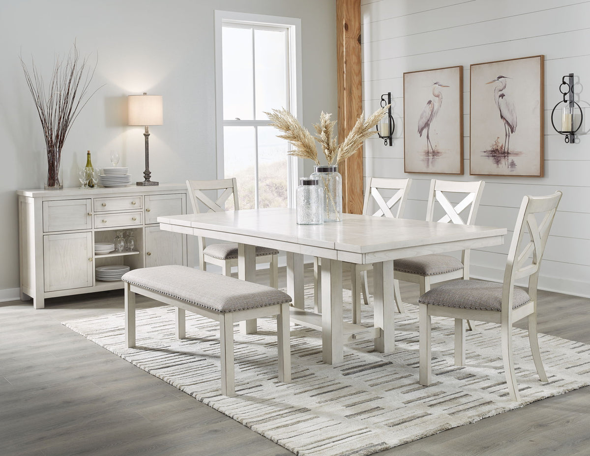 Robbinsdale - Rectangular Dining Room Extension Table Set by Ashley – 7 Piece Dining Room Sets