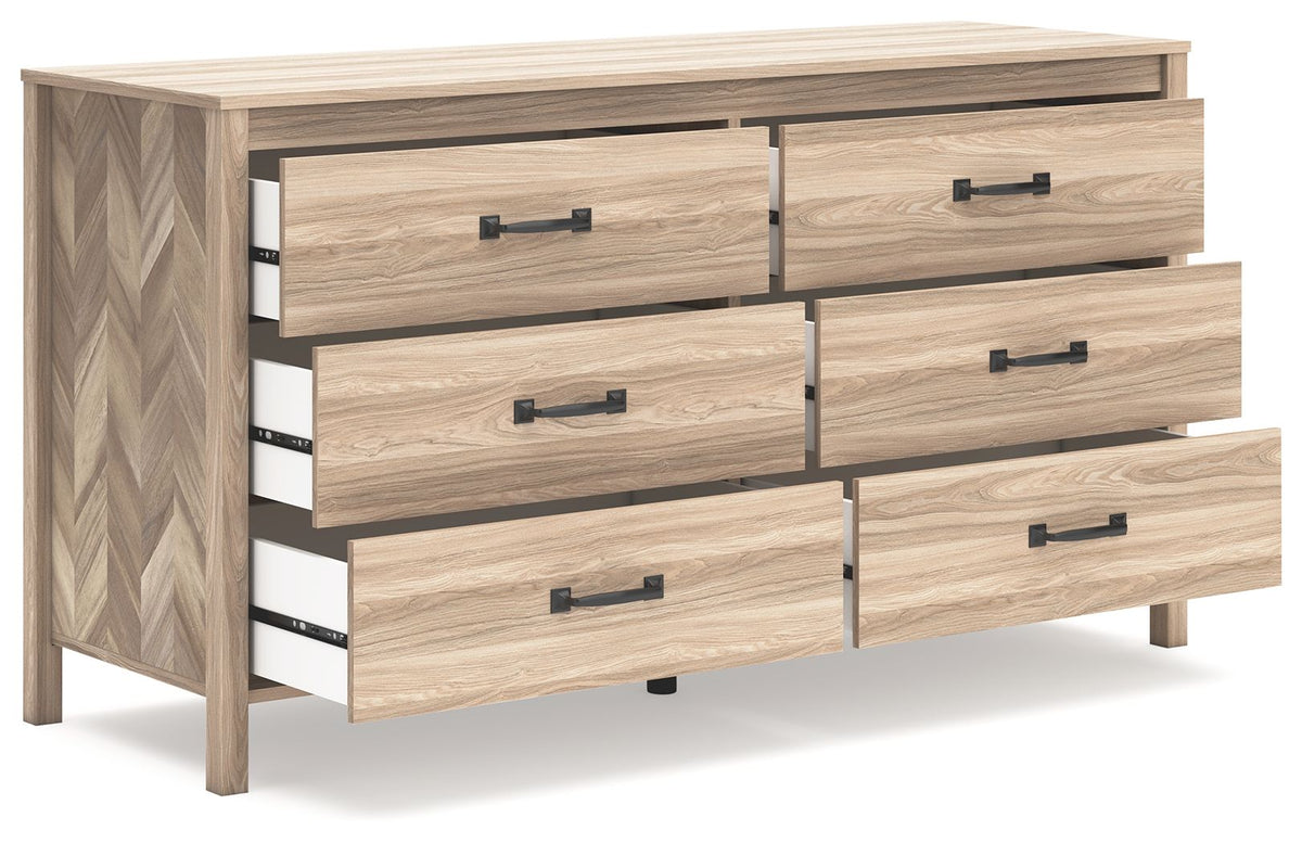 Battelle - Six Drawer Dresser - Tan by Ashley – view 2