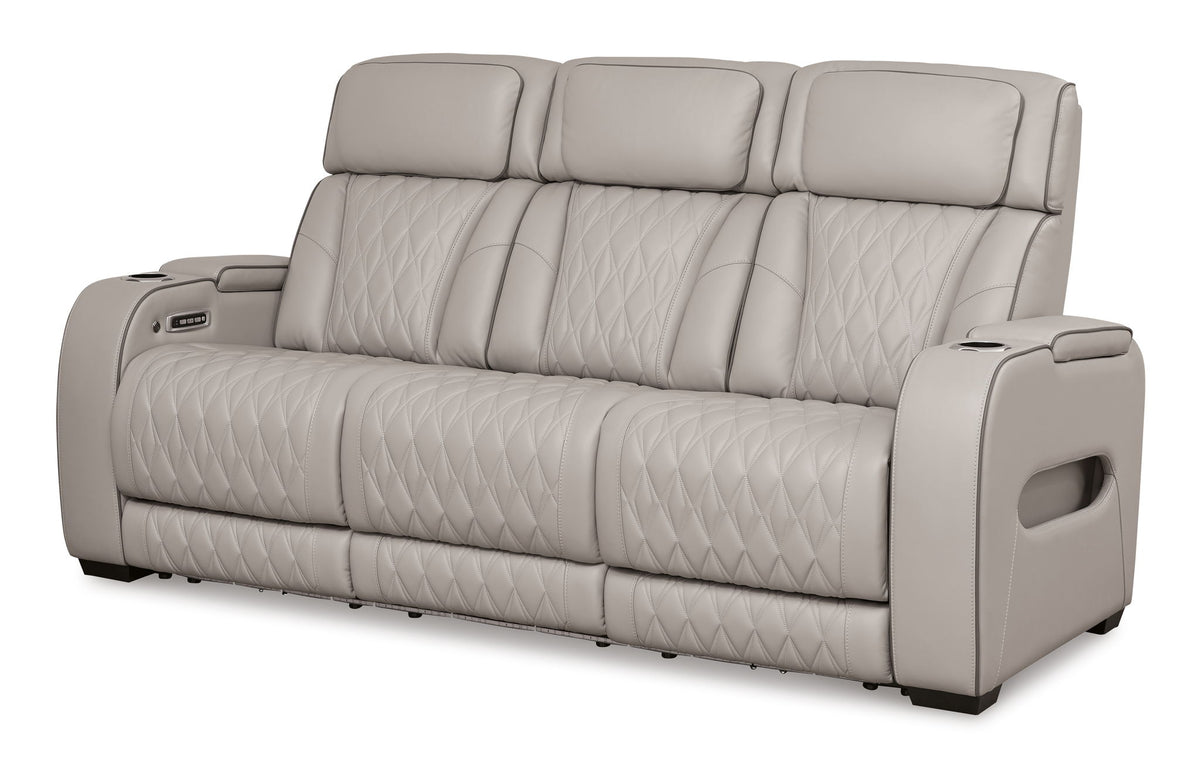 Boyington - Power Reclining Sofa With Adj Headrest by Ashley – Reclining Sofas