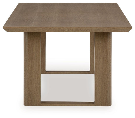Serene Bay - Rectangular Dining Table With Umbrella Option - Dark Brown by Ashley – view 2