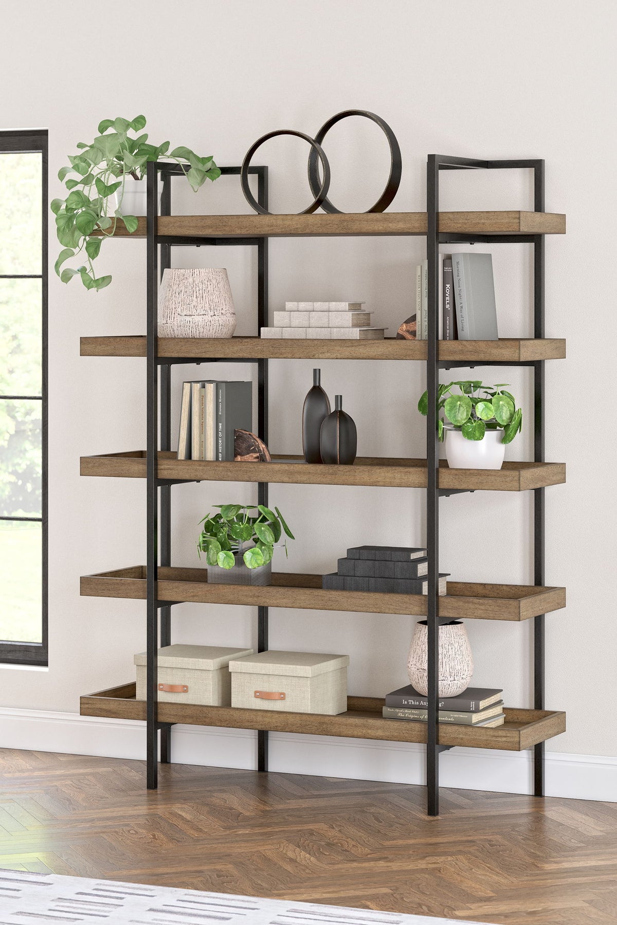 Montia - Bookcase - Light Brown by Ashley – view 2