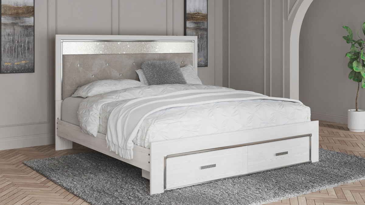 Altyra - King Upholstered Storage Bed - White by Ashley – view 4