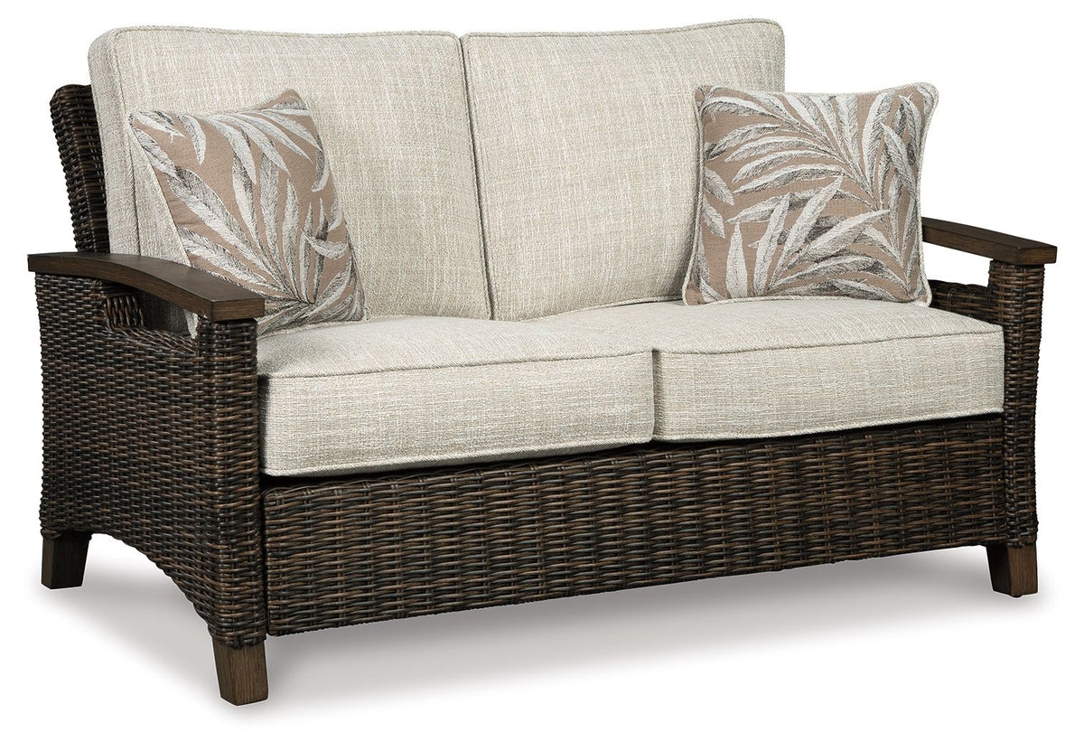 Paradise Trail - Loveseat w/Cushion - Medium Brown by Ashley – Loveseats