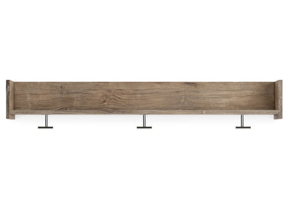 Oliah - Wall Mounted Coat Rack w/Shelf - Natural by Ashley – view 4