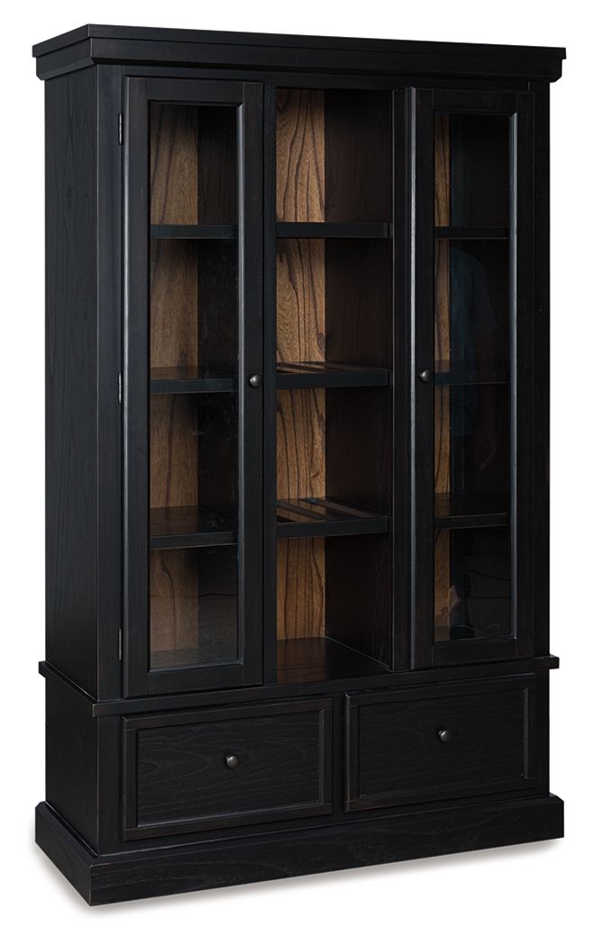 Greddinton - Curio - Black / Brown by Ashley – Curio Cabinets