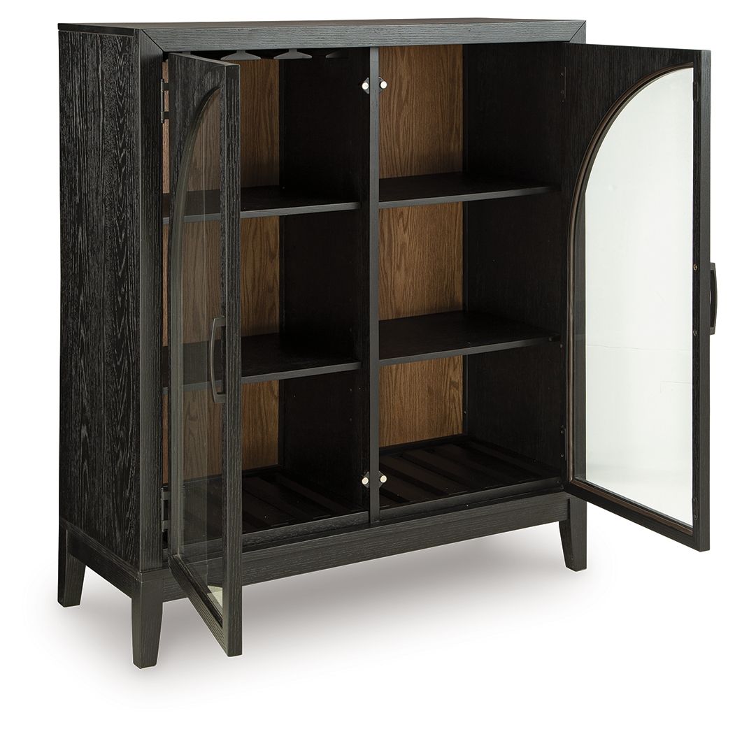 Armenleigh - Bar Cabinet - Black / Brown by Ashley – view 2