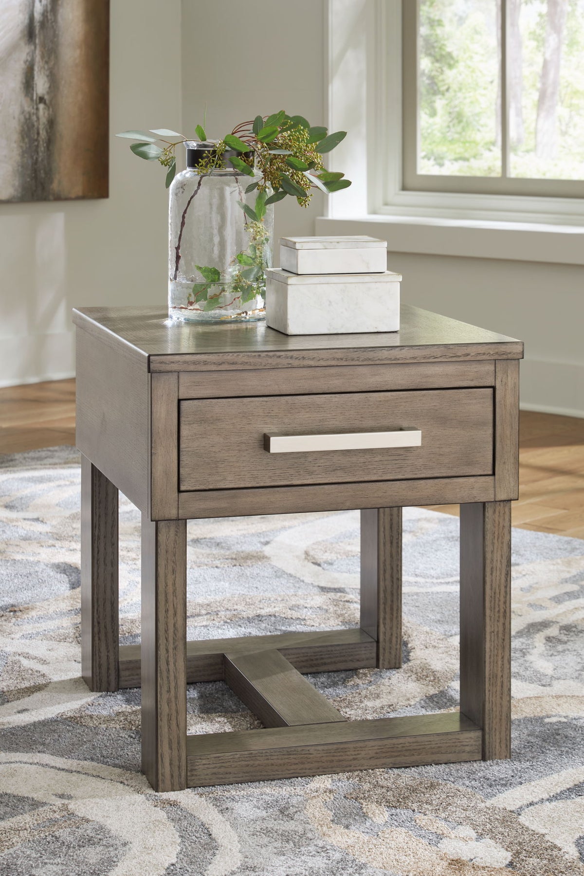 Loyaska - Rectangular End Table - Grayish Brown by Ashley – view 2