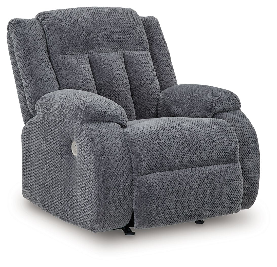Observation - Power Rocker Recliner - Steel by Ashley – Rocker Chairs