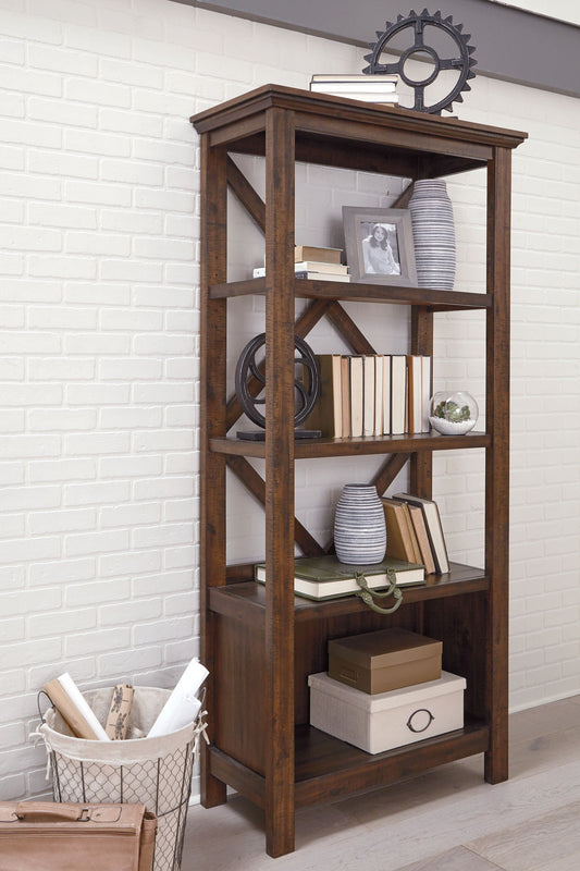 Baldridge - Large Bookcase - Rustic Brown by Ashley – Standard Bookcases
