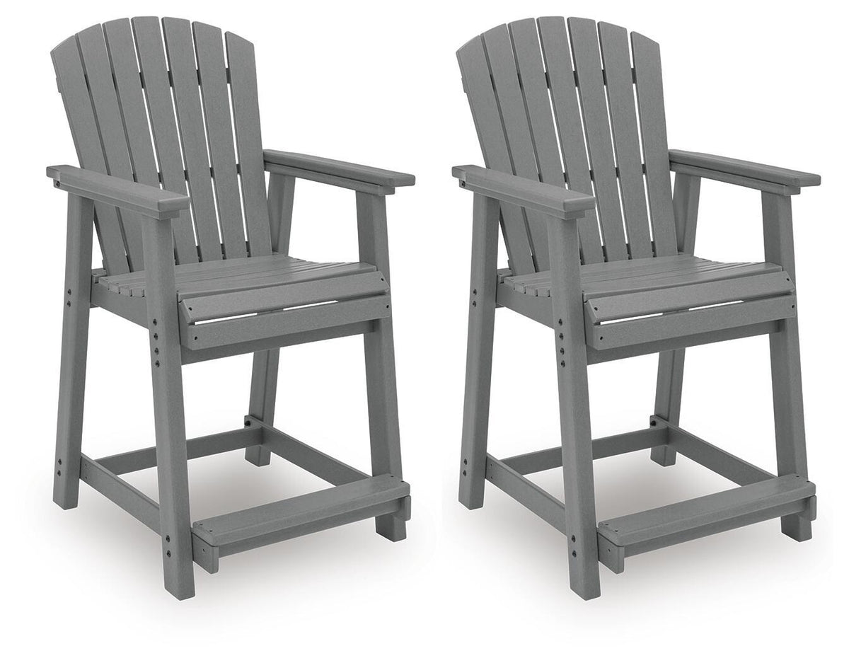 Sanctuary Beach - Barstool (Set of 2) - Dark Gray by Ashley – Stool Sets