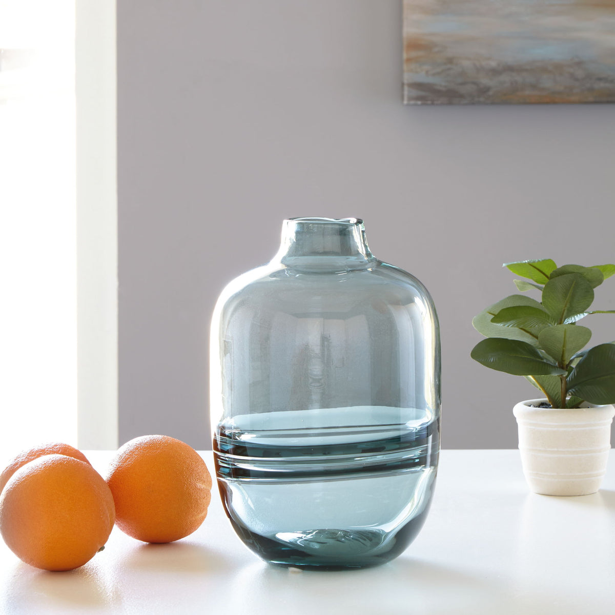 Lemmitt - Indoor/Outdoor Vase - Teal by Ashley – view 3