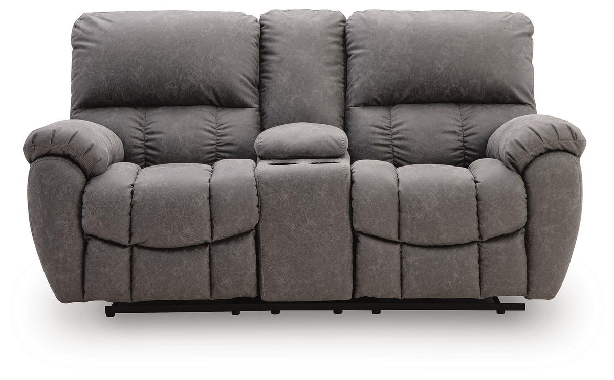 Bakerstein - Power Reclining Loveseat/Console/Adjustable Headrest - Galaxy by Ashley – view 3