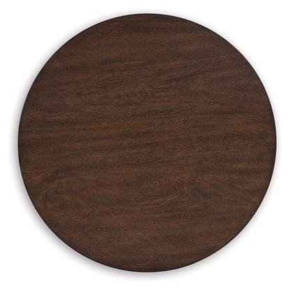 Korestone - Round End Table - Dark Brown by Ashley – view 4