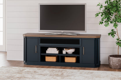 Landocken - XL TV Stand With Fireplace Option - Brown / Blue by Ashley – view 3