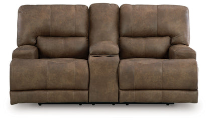 Beckley Place - Power Reclining Loveseat With Console / Adjustable Headrest - Earth by Ashley – view 3