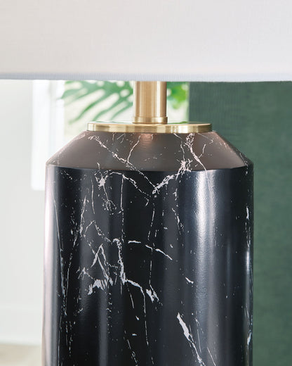 Hanzila - Poly Table Lamp - Black / Gold Finish by Ashley – view 4