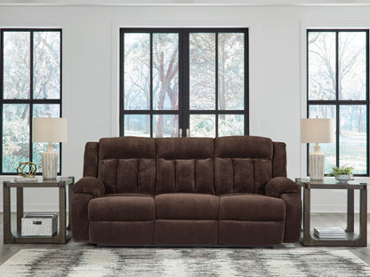 Free Wake - Reclining Power Sofa With Drop Down Table - Chocolate by Ashley – view 3