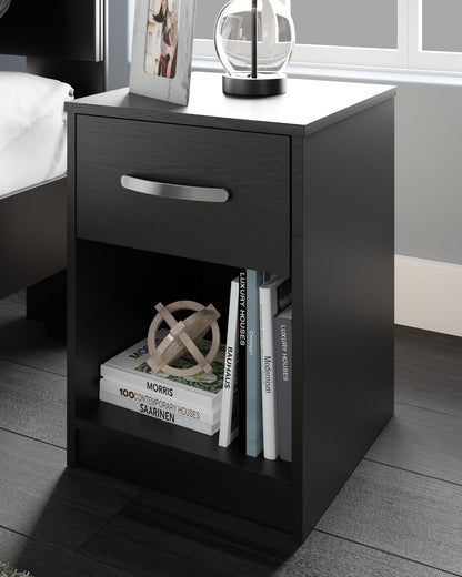 Finch - One Drawer Night Stand - Black by Ashley – view 3
