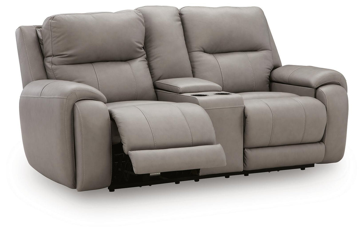 Real Moments - Power Reclining Loveseat With Audio Seating - Ash by Ashley – view 3