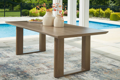 Serene Bay - Rectangular Dining Table With Umbrella Option - Dark Brown by Ashley – view 3