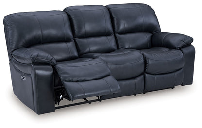Leesworth - 3 Pc. - Power Reclining Sofa, Power Reclining Loveseat, Power Rocker Recliner - Ocean by Ashley – view 3