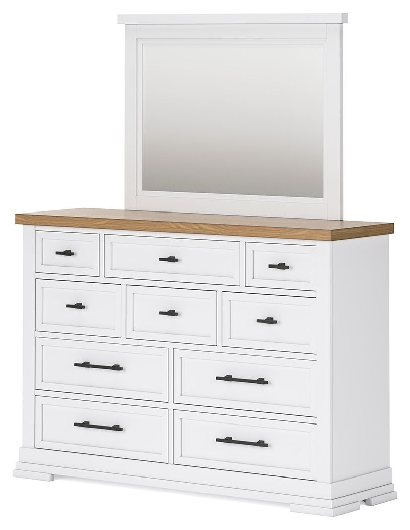 Ashbryn - Dresser And Mirror - White / Natural – view 3
