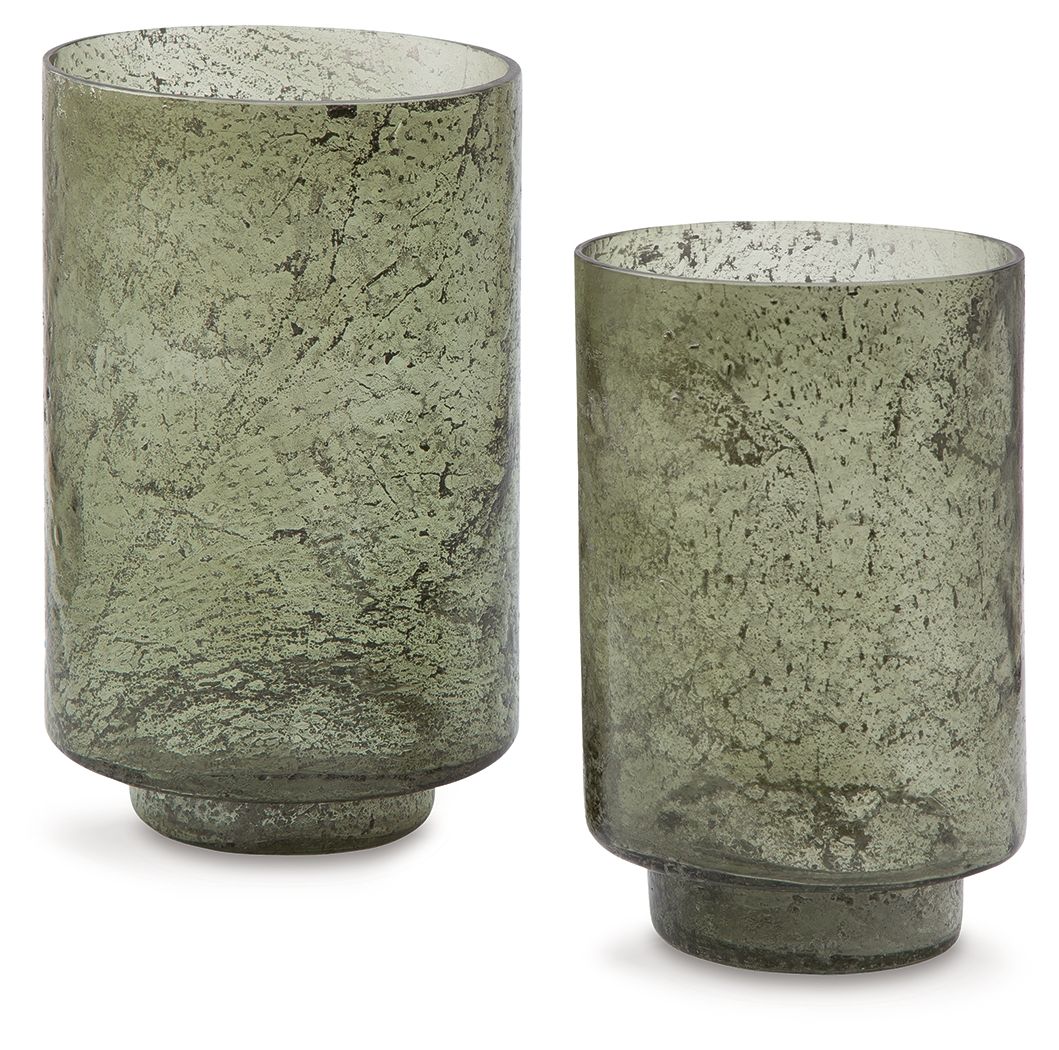 Clarkton - Candle Holder Set (Set of 2) - Green by Ashley – Candles & Holders