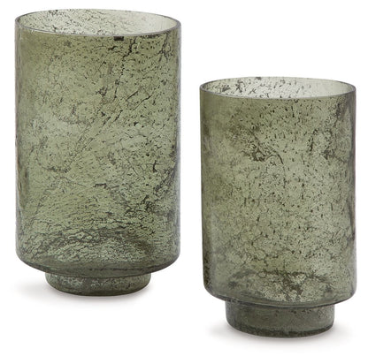 Clarkton - Candle Holder Set (Set of 2) - Green by Ashley – Candles & Holders