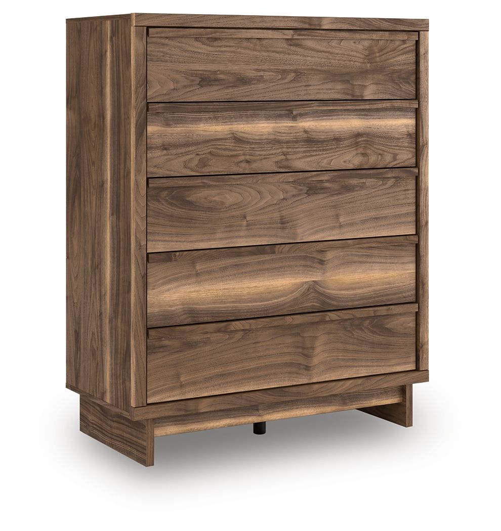 Chirason - Five Drawer Wide Chest - Brown by Ashley – Accent Chests