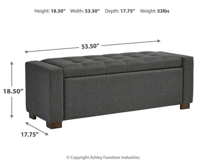 Cortwell - Storage Bench - Gray by Ashley – view 3