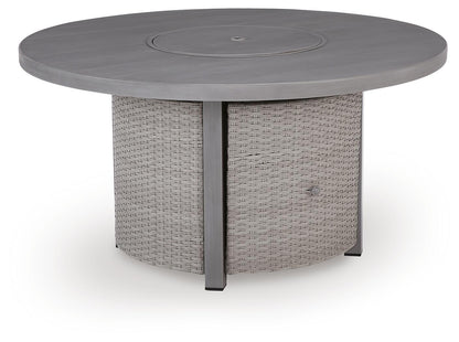 Half Moon Beach - Round Fire Pit Table - Gray by Ashley – Fire Pits