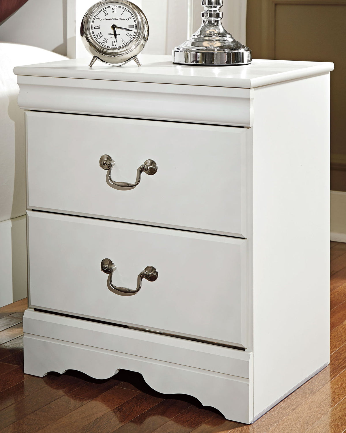 Anarasia - Two Drawer Night Stand - White by Ashley – view 3