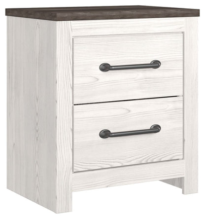 Gerridan - Two Drawer Night Stand - White / Gray by Ashley – Accent Nightstands