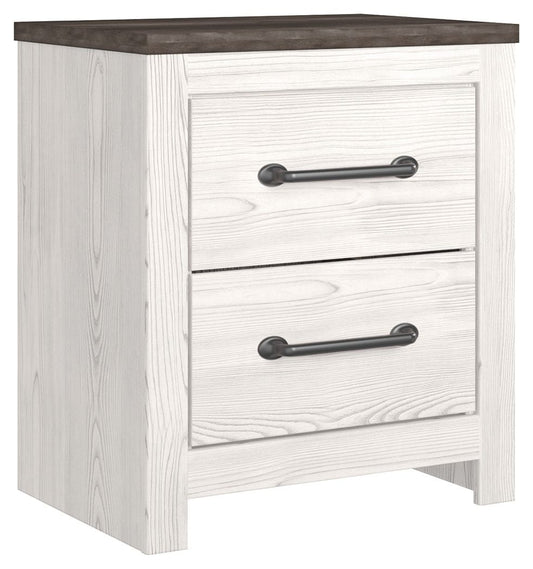 Gerridan - Two Drawer Night Stand - White / Gray by Ashley – Accent Nightstands