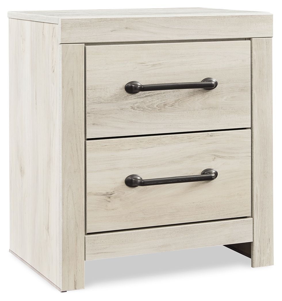 Cambeck - Two Drawer Night Stand - Whitewash by Ashley – Accent Nightstands