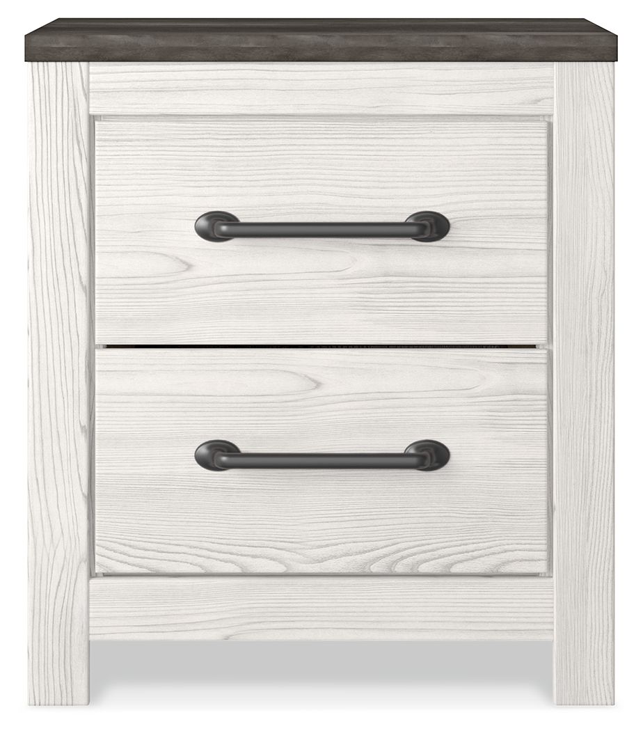 Gerridan - Two Drawer Night Stand - White / Gray by Ashley – view 3