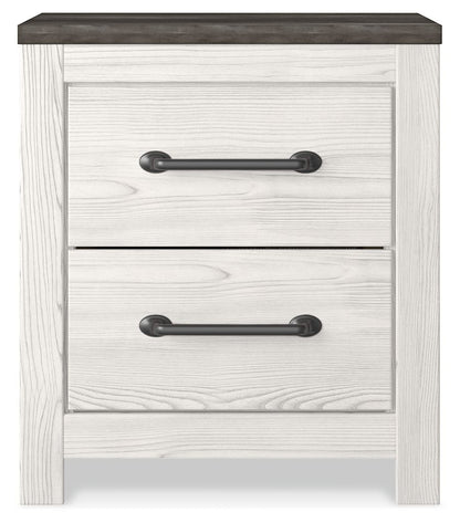 Gerridan - Two Drawer Night Stand - White / Gray by Ashley – view 3