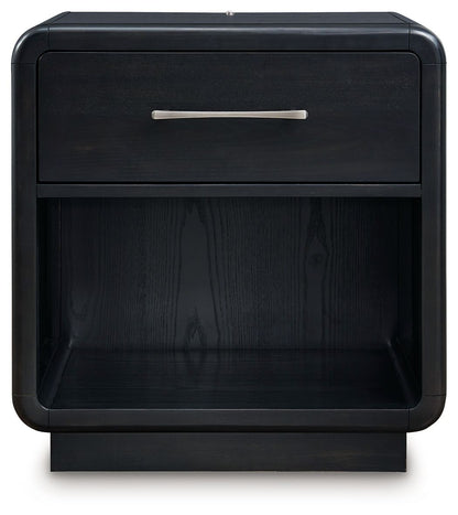 Rowanbeck - One Drawer Night Stand - Black by Ashley – view 3