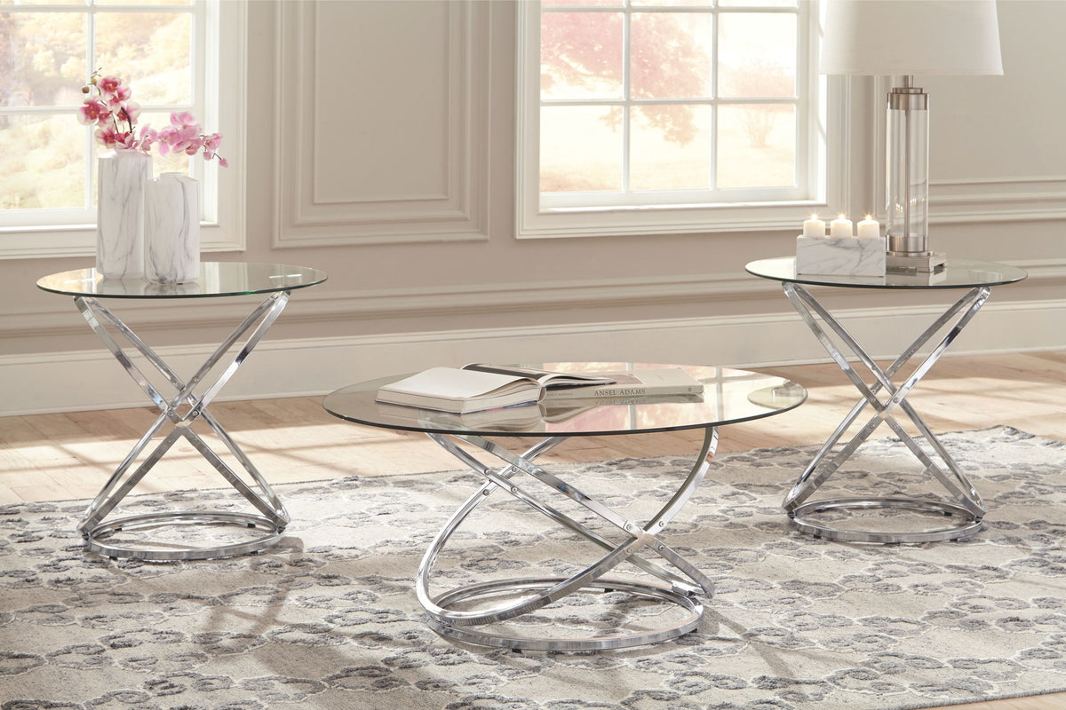Hollynyx - Occasional Table Set (Set of 3) - Chrome Finish by Ashley – view 3