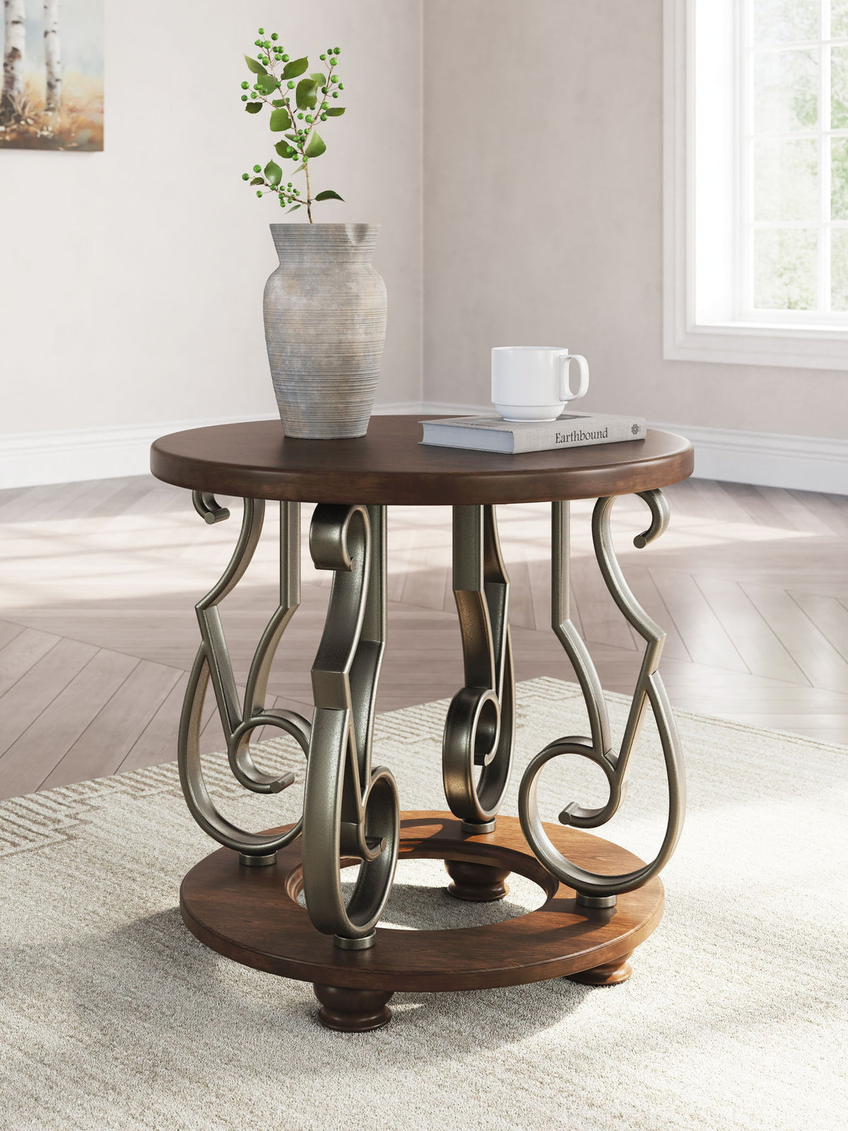 Frallyn - Round End Table - Dark Brown by Ashley – view 4